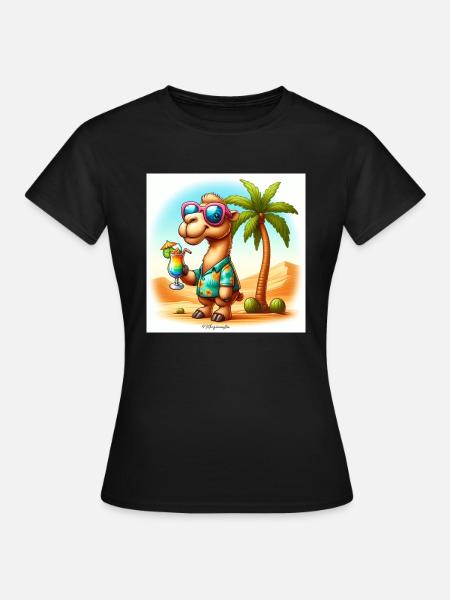 Camel on holiday - Women's T-Shirt - black