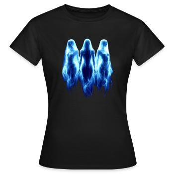 3 Geister - Frauen T-Shirt - Schwarz - Vorne - AI Model Female 172 dark (172cm)
