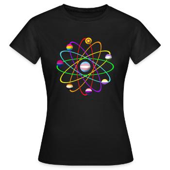 Atome LGTBIQ+ - T-shirt Femme - noir - Devant - AI Model Female 172 dark (172cm)