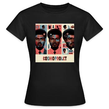CosmoProlet = citoyen du monde sans chichi - T-shirt Femme - noir - Devant - AI Model Female 172 dark (172cm)