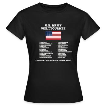 US Army Welttournee - Frauen T-Shirt - Schwarz - Vorne - AI Model Female 172 dark (172cm)