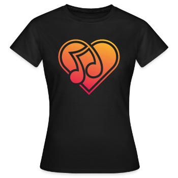 Herz mit Musiknote Ich liebe Musik - Frauen T-Shirt - Schwarz - Vorne - AI Model Female 172 dark (172cm)