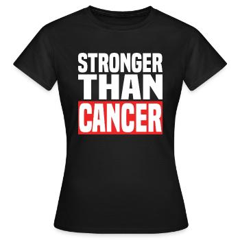 Stronger Than Cancer - Frauen T-Shirt - Schwarz - Vorne - AI Model Female 172 dark (172cm)