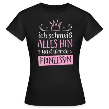 ich werde Prinzessin - Frauen T-Shirt - Schwarz - Vorne - AI Model Female 172 dark (172cm)