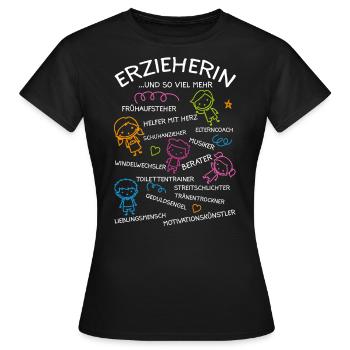 Erzieherin Kindergärtnerin Geschenkidee - Frauen T-Shirt - Schwarz - Vorne - AI Model Female 172 dark (172cm)