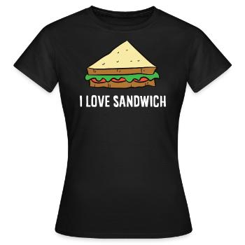 Sandwich - I love sandwiches - T-shirt Femme - noir - Devant - AI Model Female 172 dark (172cm)