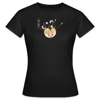 Ramen d’anime | Kawaii Japon - T-shirt Femme - noir - Devant - AI Model Female 172 dark (172cm)