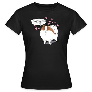 Je t’attends tout le temps - T-shirt Femme - noir - Devant - AI Model Female 172 dark (172cm)