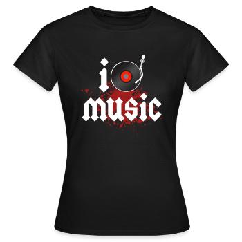 i love music - Frauen T-Shirt - Schwarz - Vorne - AI Model Female 172 dark (172cm)
