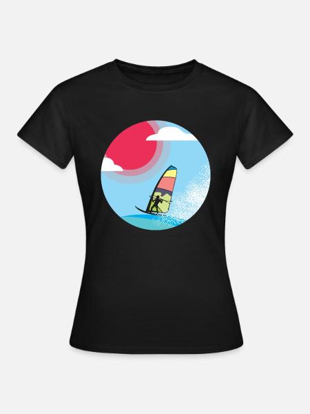 Windsurfer - Frauen T-Shirt - Schwarz