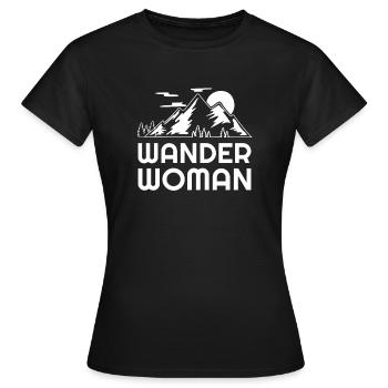 Wander Woman born for hiking - Women's T-Shirt - black - Front - AI Model Female 172 dark (172cm)