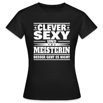 Clever Meisterin - Frauen T-Shirt - Schwarz - Vorne - AI Model Female 172 dark (172cm)