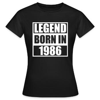1986 - Anniversaire Bday - T-shirt Femme - noir - Devant - AI Model Female 172 dark (172cm)