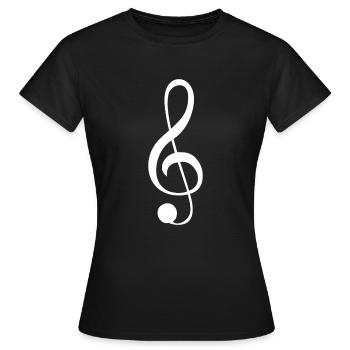 Music icon treble clef clef - Women's T-Shirt - black - Front - AI Model Female 172 dark (172cm)