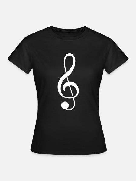 Music icon treble clef clef - Women's T-Shirt - black