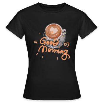 Bonjour - T-shirt Femme - noir - Devant - AI Model Female 172 dark (172cm)