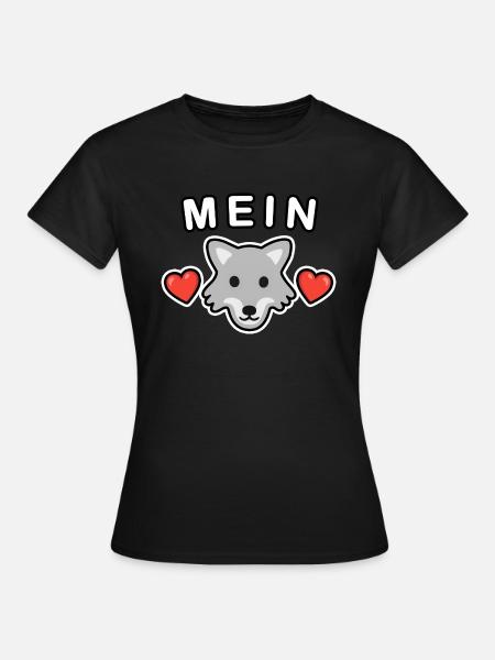 Mein Wolf ❤️ - Frauen T-Shirt - Schwarz