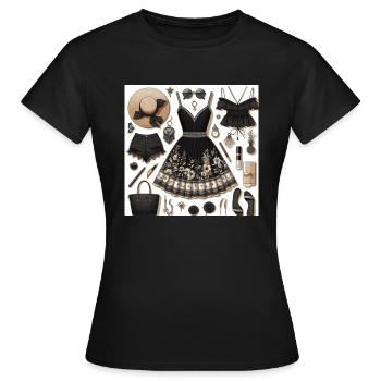 Black look. - Women's T-Shirt - black - Front - AI Model Female 172 dark (172cm)