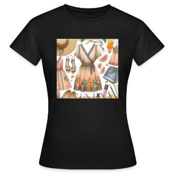 Look of the day. - Women's T-Shirt - black - Front - AI Model Female 172 dark (172cm)