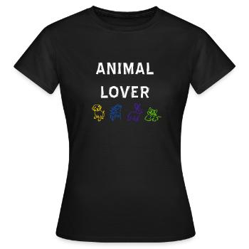 animal lover - Women's T-Shirt - black - Front - AI Model Female 172 dark (172cm)