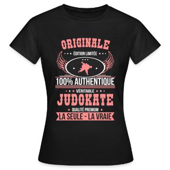 Authentique et véritable judokate - Originale - T-shirt Femme - noir - Devant - AI Model Female 172 dark (172cm)
