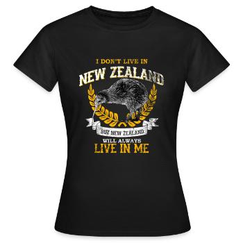nouvelle-Zélande - T-shirt Femme - noir - Devant - AI Model Female 172 dark (172cm)