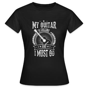 Gitarre - Frauen T-Shirt - Schwarz - Vorne - AI Model Female 172 dark (172cm)