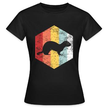 Frettchen - Frauen T-Shirt - Schwarz - Vorne - AI Model Female 172 dark (172cm)