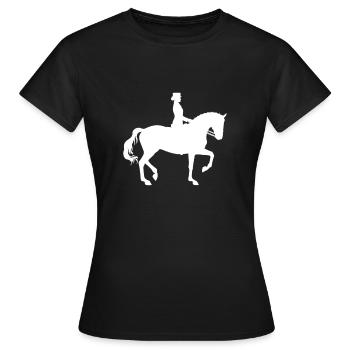 Dressurreiterin Pferd und Reiter Silhouette - Frauen T-Shirt - Schwarz - Vorne - AI Model Female 172 dark (172cm)