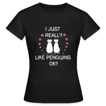 manchot - T-shirt Femme - noir - Devant - AI Model Female 172 dark (172cm)
