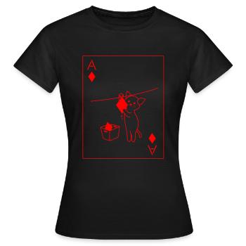 jouer au poker chat - T-shirt Femme - noir - Devant - AI Model Female 172 dark (172cm)