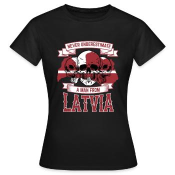 Lettonie - T-shirt Femme - noir - Devant - AI Model Female 172 dark (172cm)