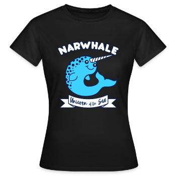 Narwal - Frauen T-Shirt - Schwarz - Vorne - AI Model Female 172 dark (172cm)