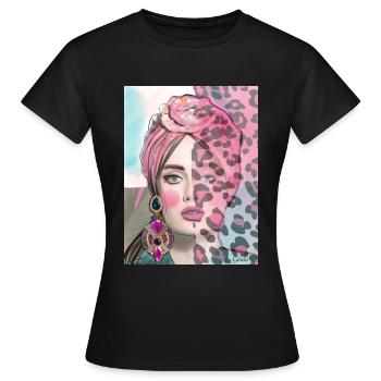 Visage glamour - T-shirt Femme - noir - Devant - AI Model Female 172 dark (172cm)