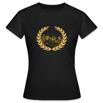 SPQR - Senatus Populus Que Romanus - Empire romain - T-shirt Femme - noir - Devant - AI Model Female 172 dark (172cm)