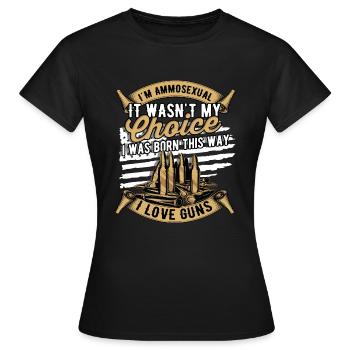 Ich bin Ammosexuell - Ich liebe Waffen - patriotisch - Frauen T-Shirt - Schwarz - Vorne - AI Model Female 172 dark (172cm)