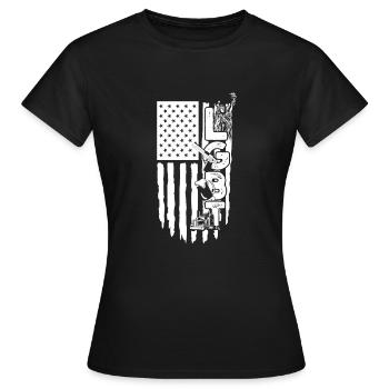 LGBT - Freiheit, Waffen, Bier, Trucks - Konservativ - Frauen T-Shirt - Schwarz - Vorne - AI Model Female 172 dark (172cm)