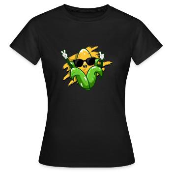 Funny Corn Design Sweet Corn On The Cob - Corn - Women's T-Shirt - black - Front - AI Model Female 172 dark (172cm)