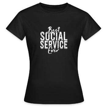Meilleur service social de tous les temps - Born to Serve - T-shirt Femme - noir - Devant - AI Model Female 172 dark (172cm)