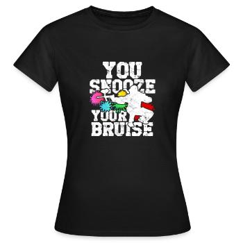Funny Paintball You Snooze You Bruise - - Women's T-Shirt - black - Front - AI Model Female 172 dark (172cm)