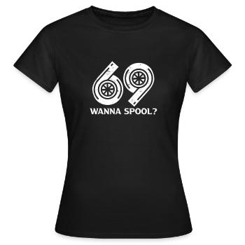 Wanna Spool Turbo For Car Enthusiasts - Classic - Women's T-Shirt - black - Front - AI Model Female 172 dark (172cm)