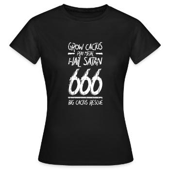 Grow Cactus Play Metal Hail Satan 666 Big Cactus - Women's T-Shirt - black - Front - AI Model Female 172 dark (172cm)