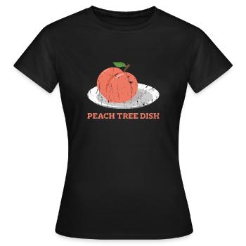 Peach Tree Dish Sarcastic Humor Petri Dish - - Women's T-Shirt - black - Front - AI Model Female 172 dark (172cm)
