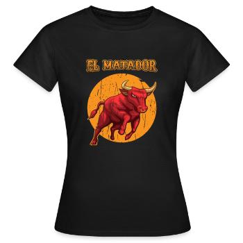 El Matador Tauromachier - Espagnol - T-shirt Femme - noir - Devant - AI Model Female 172 dark (172cm)