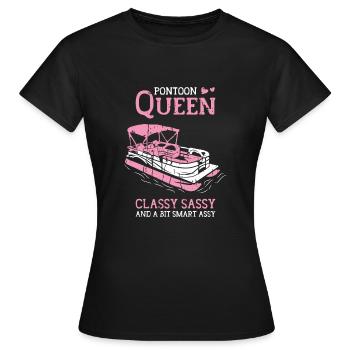 Ponton reine chic imbécile et un peu intelligent assy - - T-shirt Femme - noir - Devant - AI Model Female 172 dark (172cm)