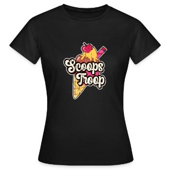 Scoops Troop -Bunte süße Kuchen Pudding Dessert - Frauen T-Shirt - Schwarz - Vorne - AI Model Female 172 dark (172cm)