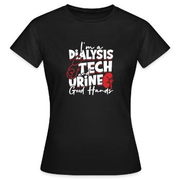 Ich bin Dialysetechniker und Urin gute Hände - Blood - Frauen T-Shirt - Schwarz - Vorne - AI Model Female 172 dark (172cm)