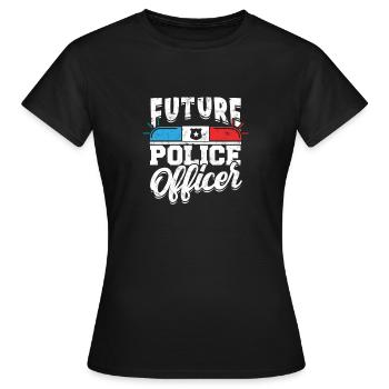 Futur policier Ma carrière - Correctionnel - T-shirt Femme - noir - Devant - AI Model Female 172 dark (172cm)