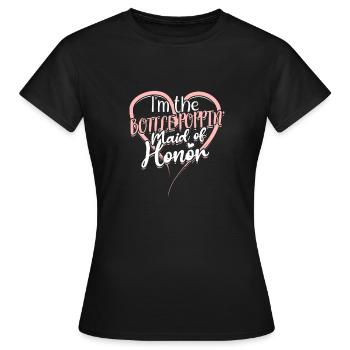 Je suis la demoiselle d’honneur bottlepoppin' - Demoiselle d’honneur - T-shirt Femme - noir - Devant - AI Model Female 172 dark (172cm)