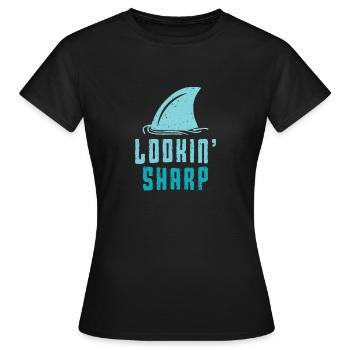 Shark Lookin' Sharp - aquatic - Women's T-Shirt - black - Front - AI Model Female 172 dark (172cm)